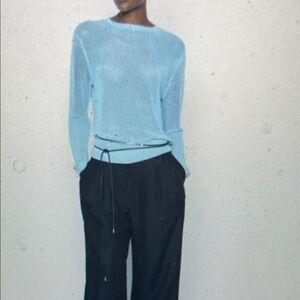 Zara Light Blue mesh Sweater - new